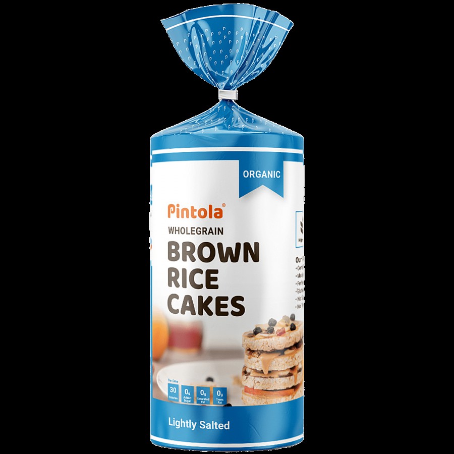 Pintola Organic Wholegrain Brown Rice Cakes - Lightly Salted