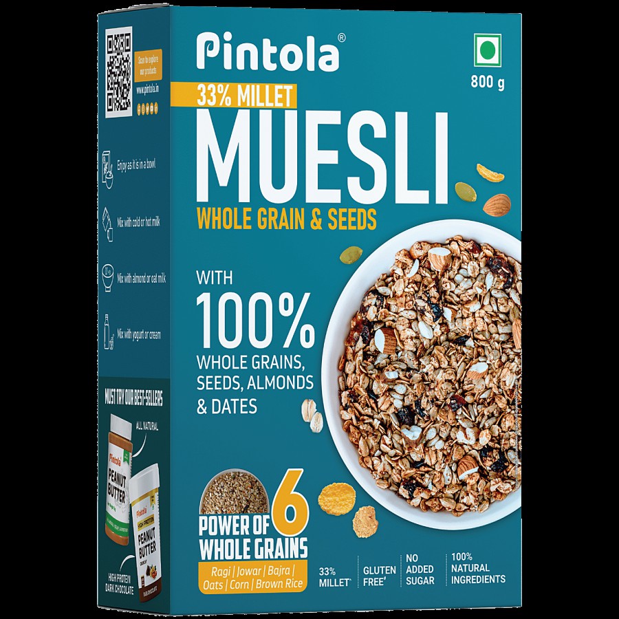 Pintola Whole Grain & Seeds Muesli - With 33% Millet