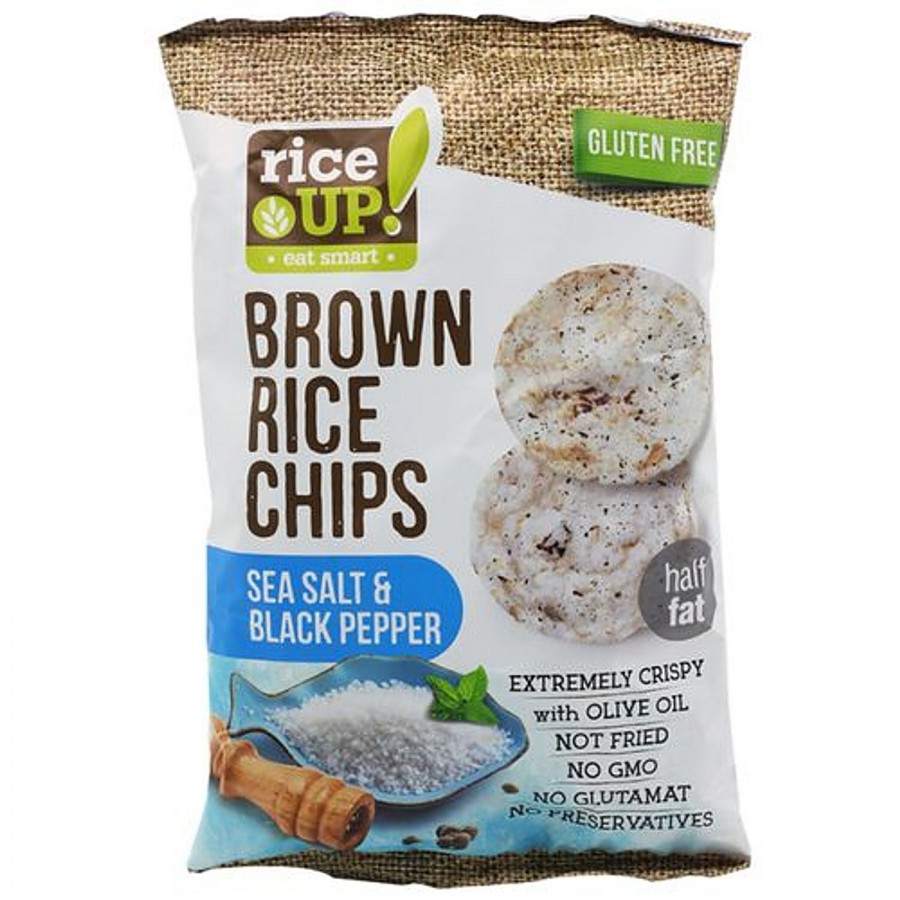 Riceup Brown Rice Chips - Sea Salt & Black Pepper