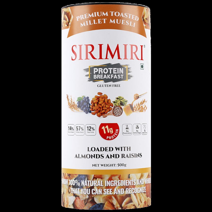 SIRIMIRI Premium Toasted Millet Muesli Protein Breakfast - Gluten-Free