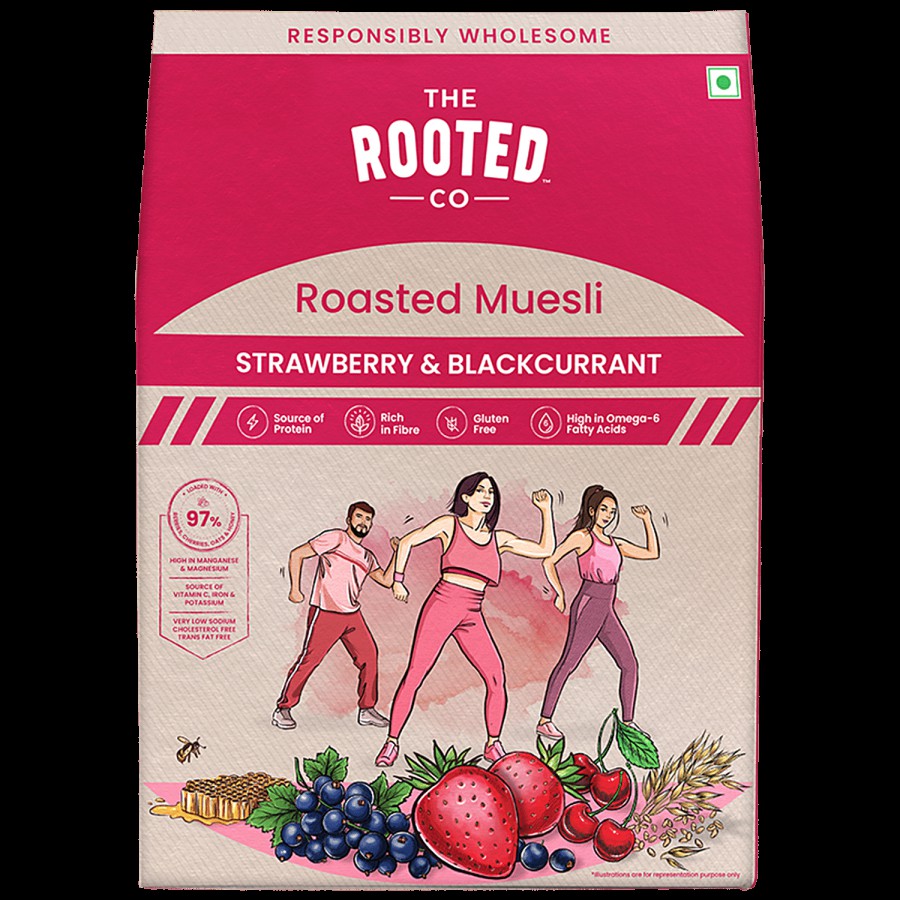 THE ROOTED CO. Roasted Muesli Cereals - Strawberry & Blackcurrant