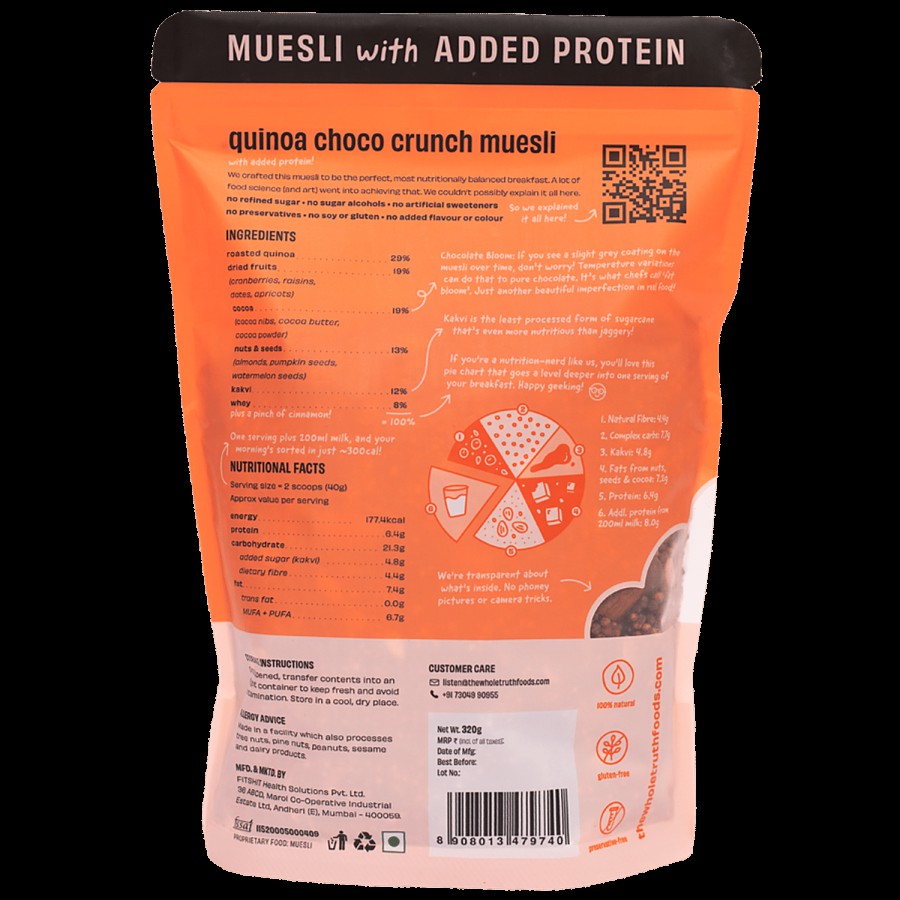 The Whole Truth High Protein Breakfast Muesli - Quinoa Choco Crunch With Added Protein