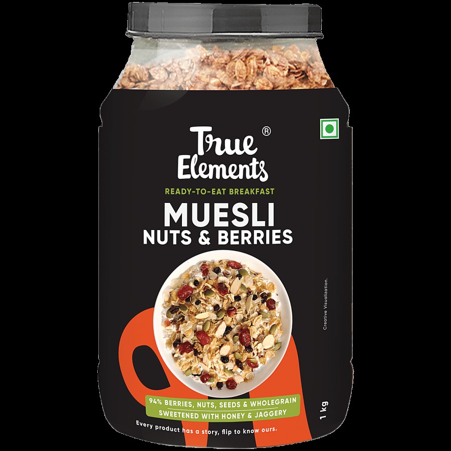 True Elements Crunchy Nuts & Berries Muesli - Almonds & Cranberries