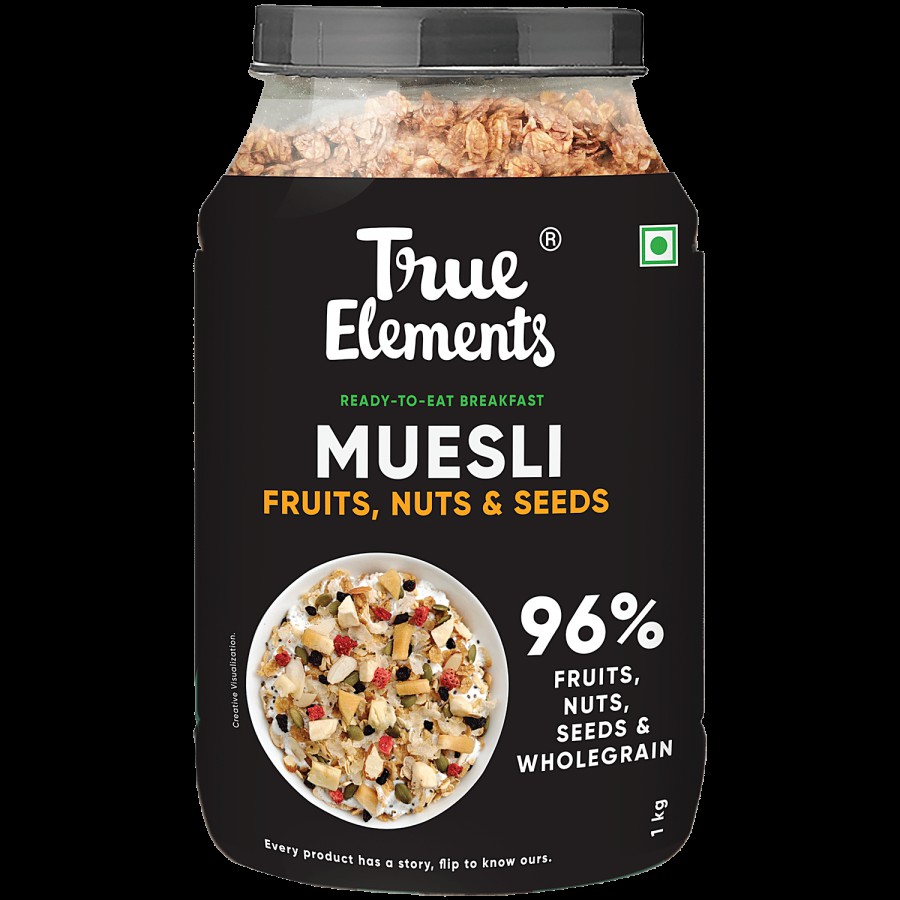 True Elements Fruit & Nut Muesli - Rich In Protein & Fiber