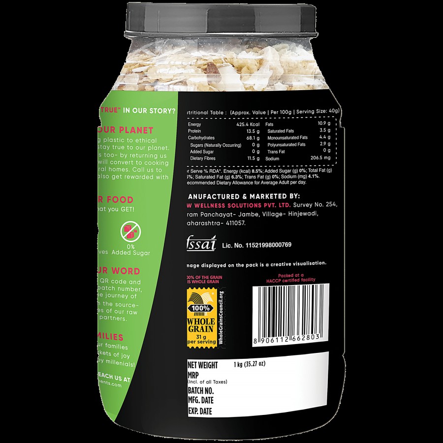 True Elements No Added Sugar Muesli With Real Fruits & Nuts - High Protein Breakfast