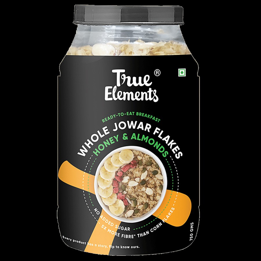 True Elements Whole Jowar Flakes - Honey & Almonds