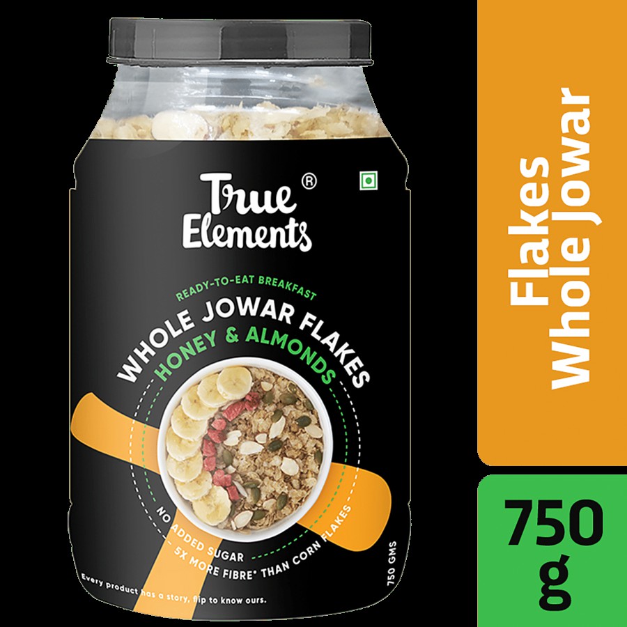 True Elements Whole Jowar Flakes - Honey & Almonds