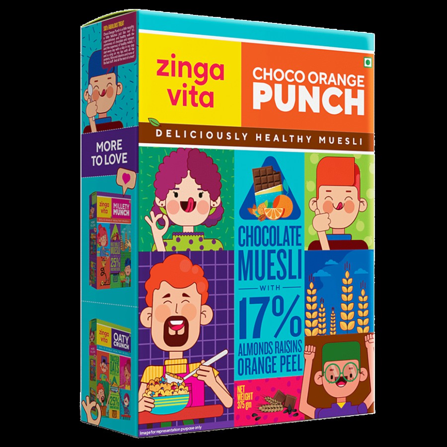 Zingavita Choco Orange Punch Muesli With 17% Almonds