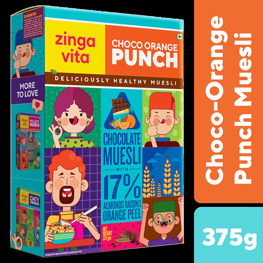 Zingavita Choco Orange Punch Muesli With 17% Almonds