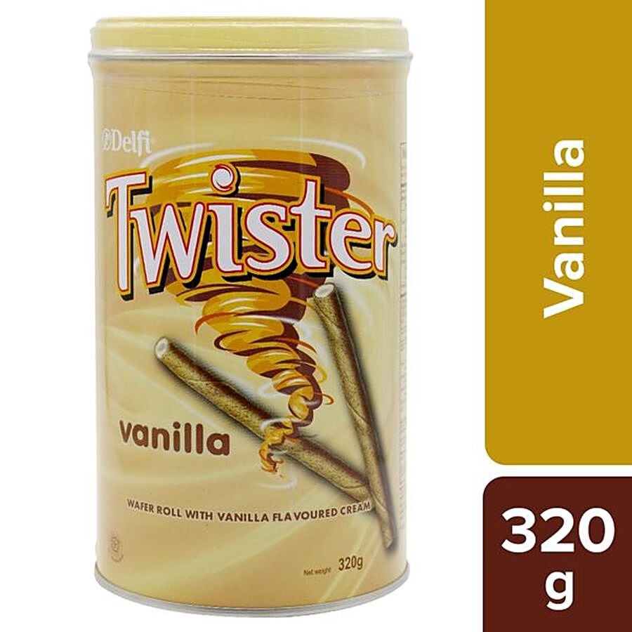 Delfi Twister Wafer Roll With Vanilla Flavoured Cream