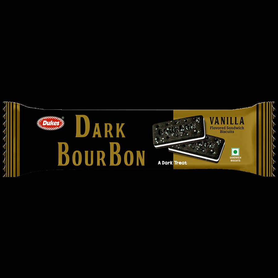 Dukes  Dark Bourbon Vanilla Flavoured Sandwich Biscuit - Creamy