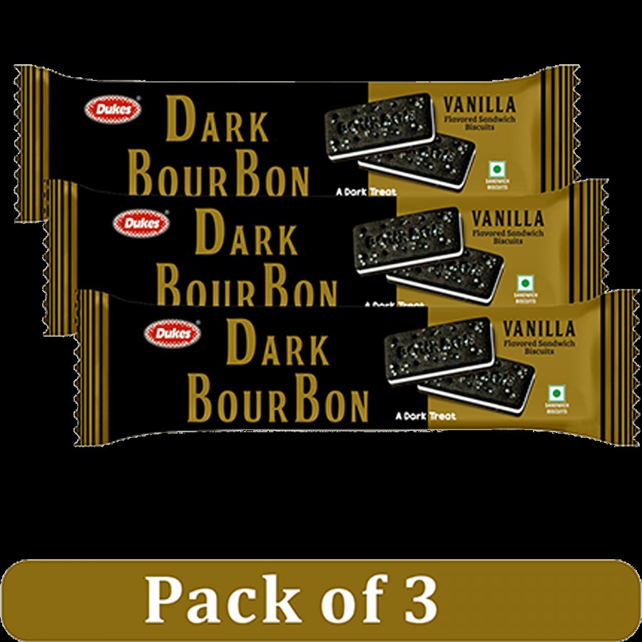 Dukes  Dark Bourbon Vanilla Flavoured Sandwich Biscuit - Creamy