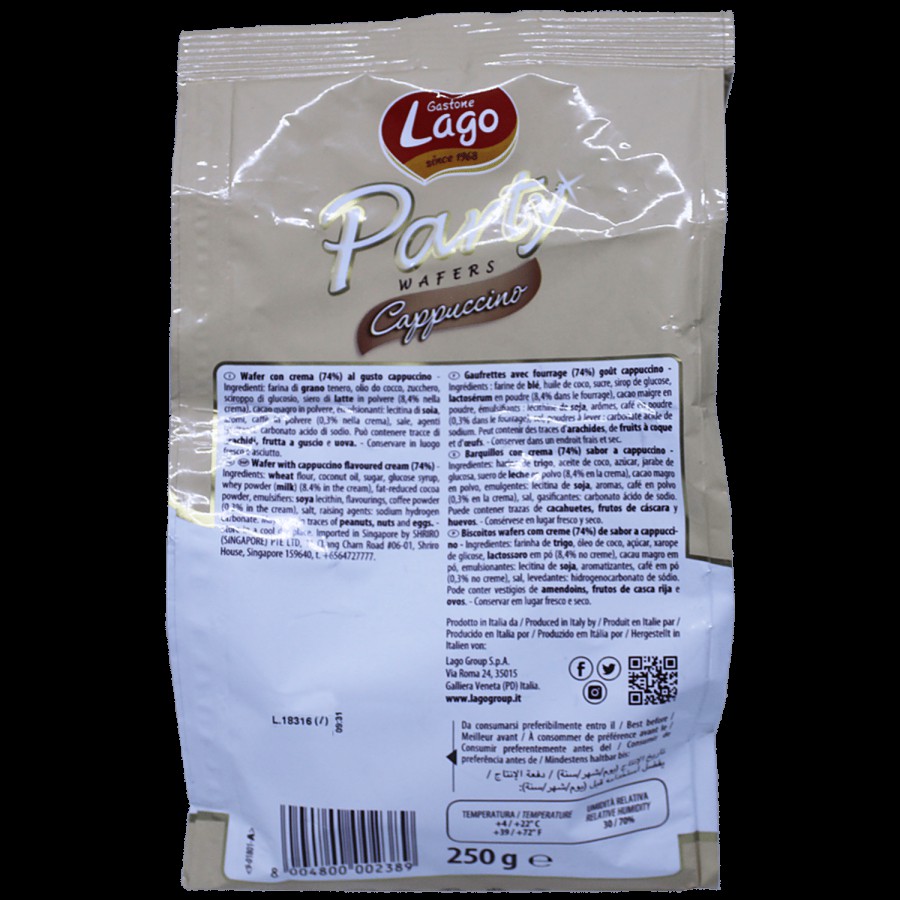 Gastone Lago Party Wafers - Cappuccino Flavoured Cream