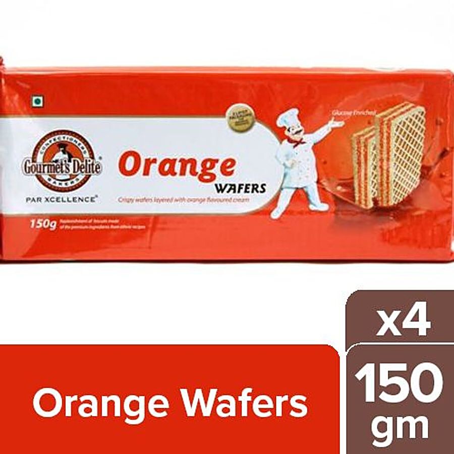 Gourmets Delite  Gourmets Delite Wafers - Orange 150 Gm Pouch