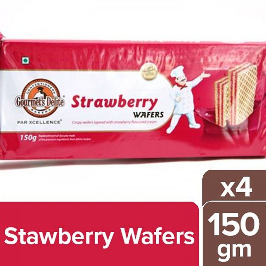 Gourmets Delite  Gourmets Delite Wafers - Strawberry 150 Gm Pouch