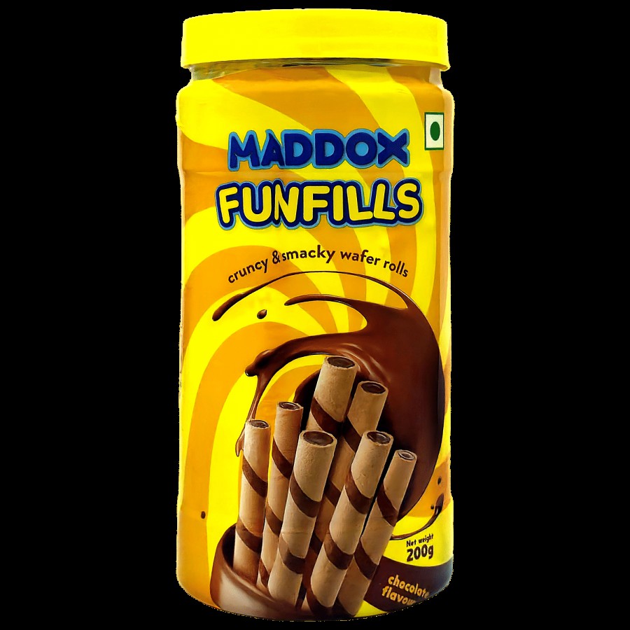 Maddox Funfills Chocolate Wafer Rolls