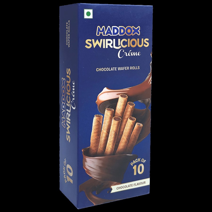 Maddox Swirlicious Creme Chocolate Wafer Rolls