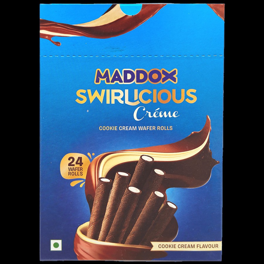 Maddox Swirlicious Creme Cookie Cream Wafer Rolls - Mini