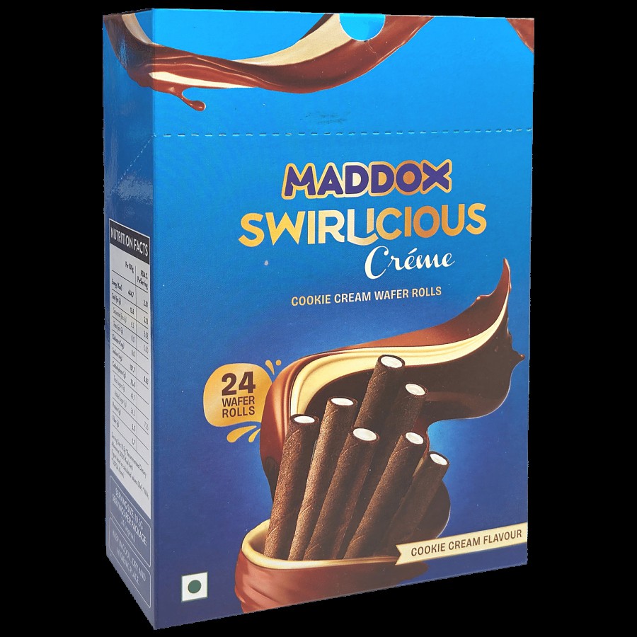 Maddox Swirlicious Creme Cookie Cream Wafer Rolls - Mini