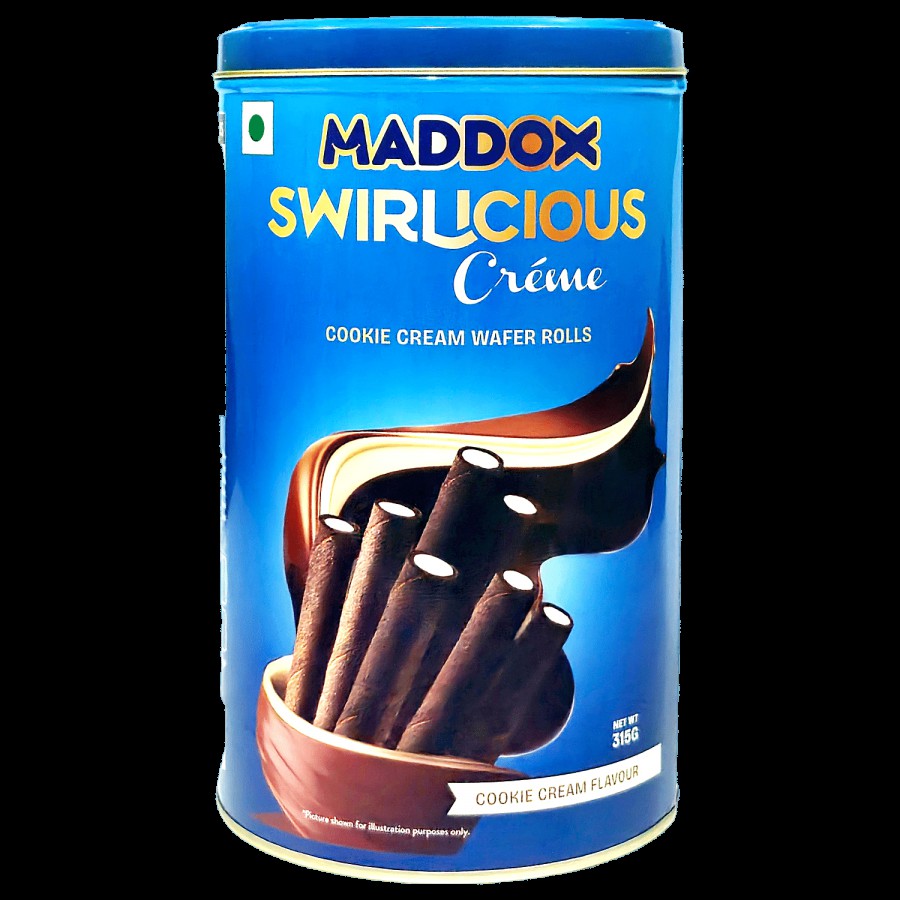 Maddox Swirlicious Creme Cookie Cream Wafer Rolls - Mini