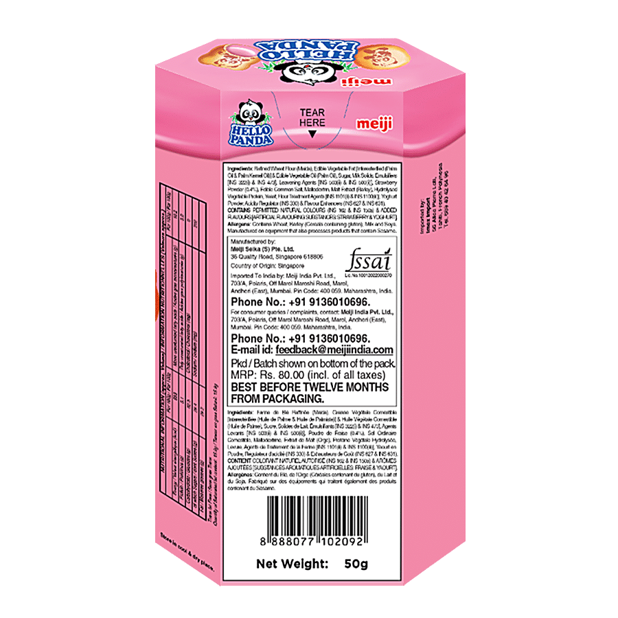 Meiji  Hello Panda Biscuits - Strawberry Flavor Filling