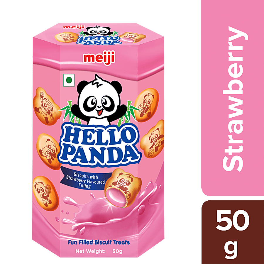 Meiji  Hello Panda Biscuits - Strawberry Flavor Filling