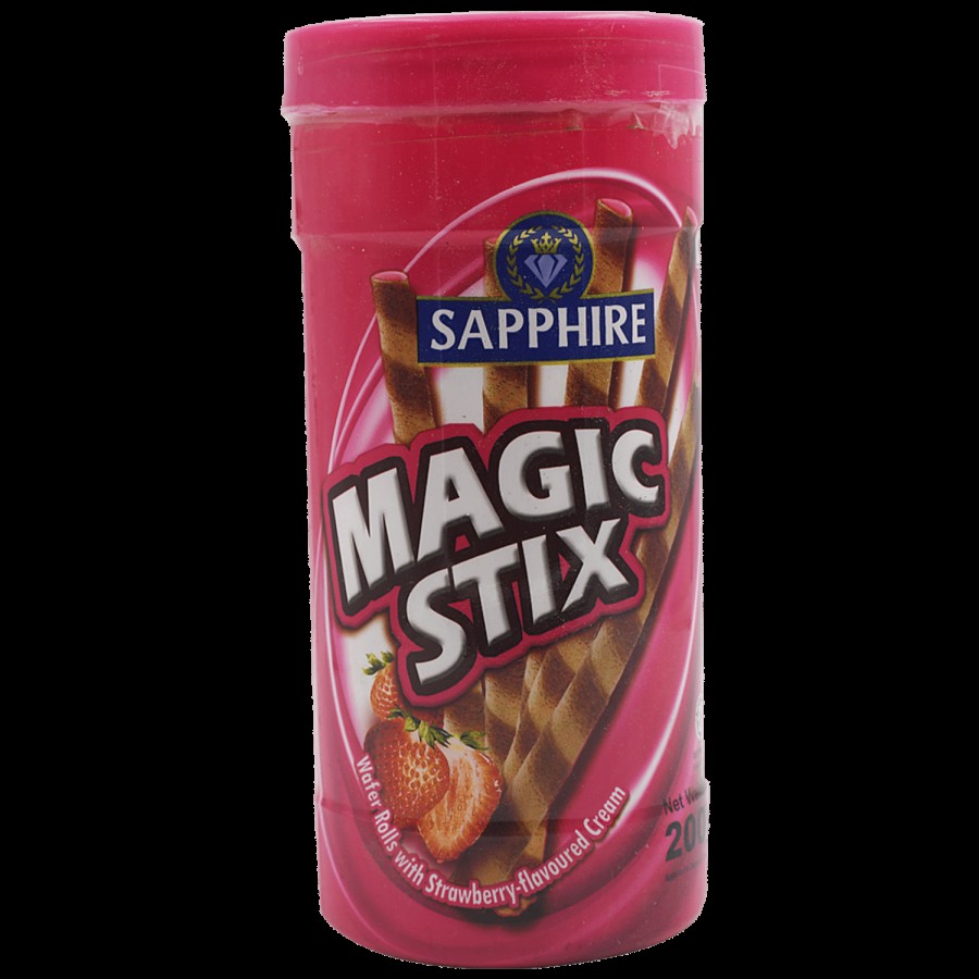 Sapphire  Magic Stix Wafer Rolls - Strawberry Flavoured Cream