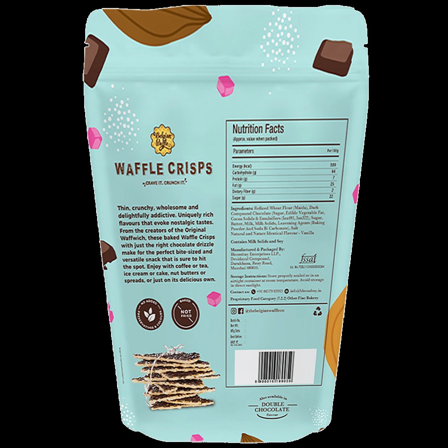 The Belgian Waffle Co Waffle Crisps - Chocolate