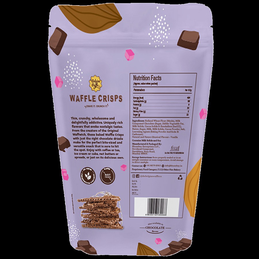 The Belgian Waffle Co Waffle Crisps - Double Chocolate