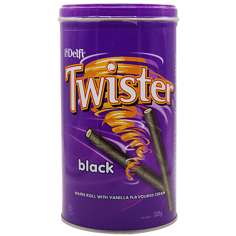 Twister Flavoured Cream Wafer Roll - Black