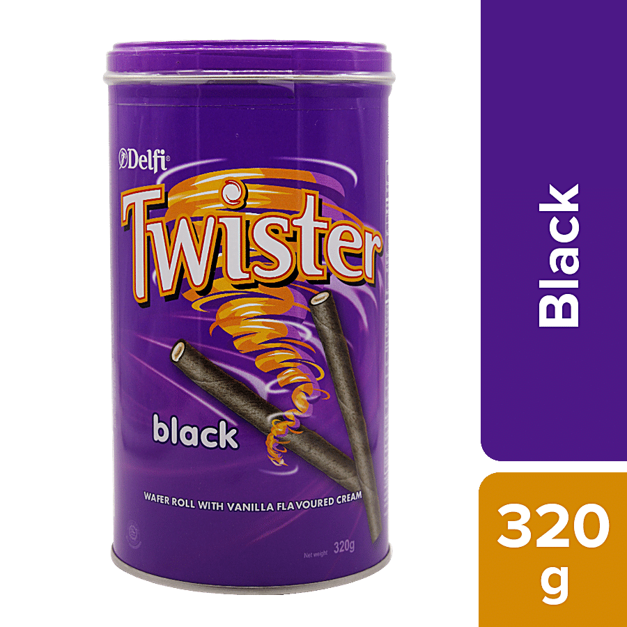 Twister Flavoured Cream Wafer Roll - Black