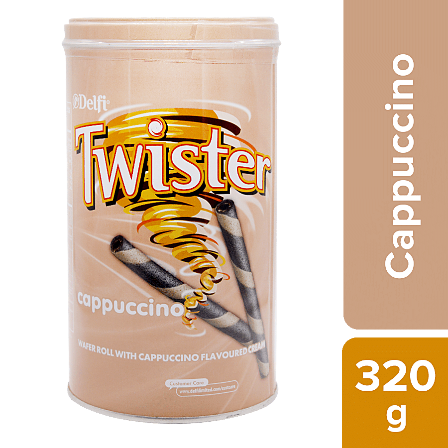 Twister Flavoured Cream Wafer Roll - Cappuccino