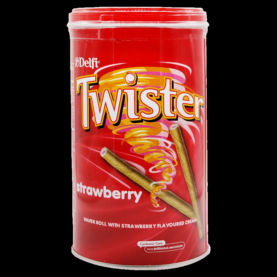 Twister Flavoured Cream Wafer Roll - Strawberry