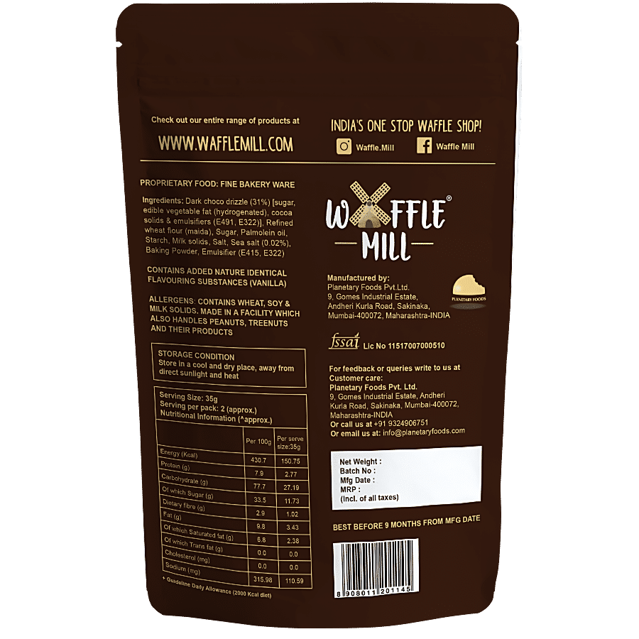 Waffle Mill Waffle Chips - Dark Choco Drizzle & Sea Salt