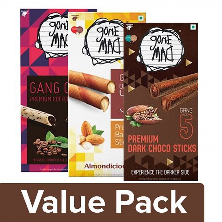 Gone mad Coffee Sticks + Badam Sticks + Choco Stick