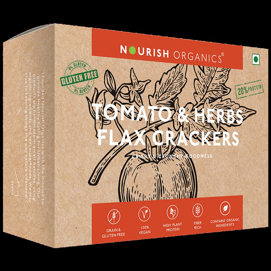 Nourish Organics Tomato & Herbs Flax Crackers