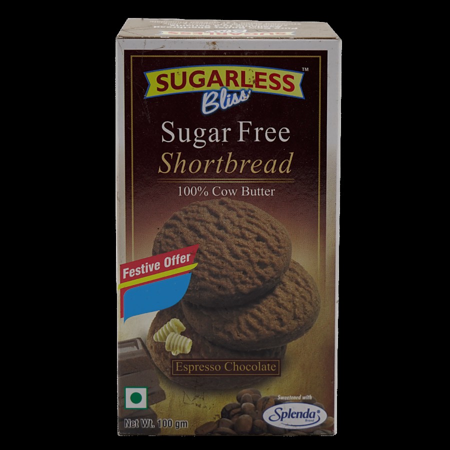 Sugarless Bliss Shortbread - Espresso Chocolate