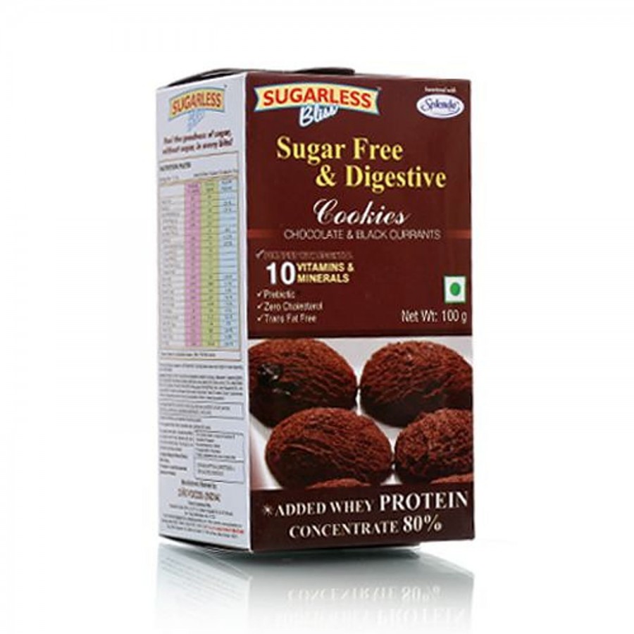 Sugarless Bliss Sugar Free & Digestive Cookies - Chocolate & Black Currant