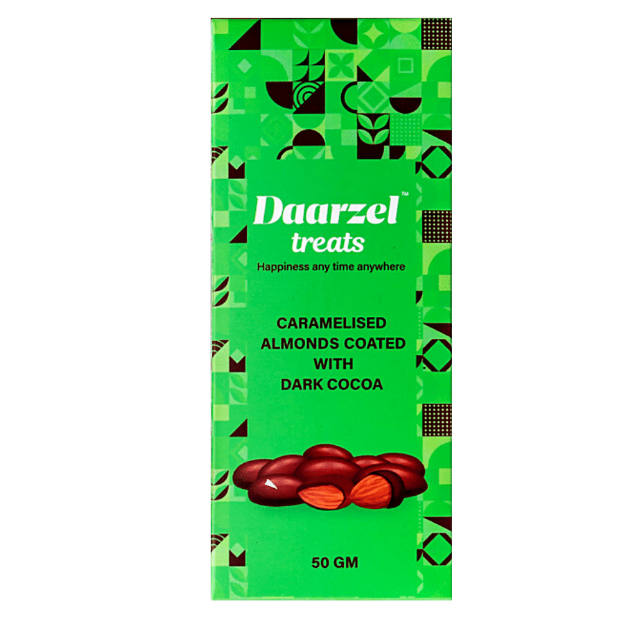 Daarzel Treat Chocolate Nuts - Caramelized Almonds Coated With Dark Cocoa