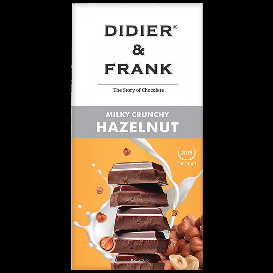 Didier & Frank  Crunchy Hazelnut Milk Chocolate - Rich Taste & Flavour