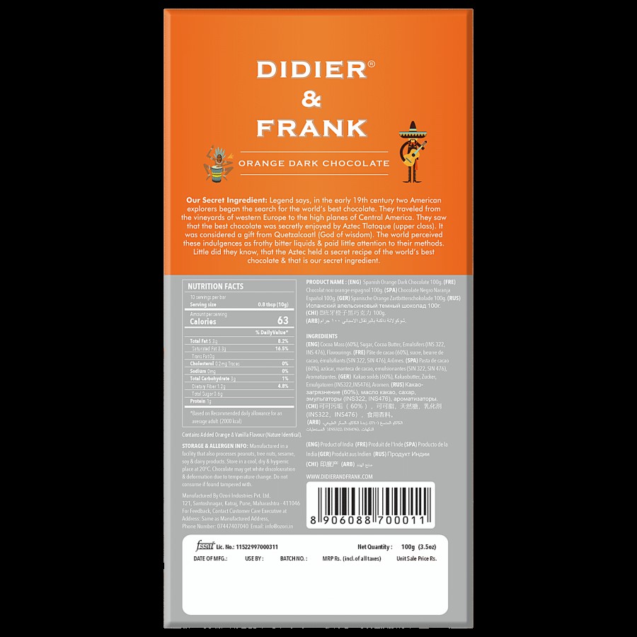 Didier & Frank  Dark Spanish Orange Chocolate