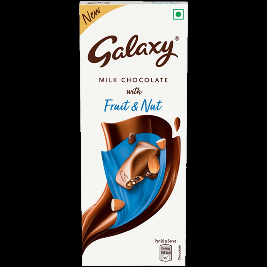 Galaxy Fruit & Nut Milk Chocolate Bar Loaded With Almonds & Raisins