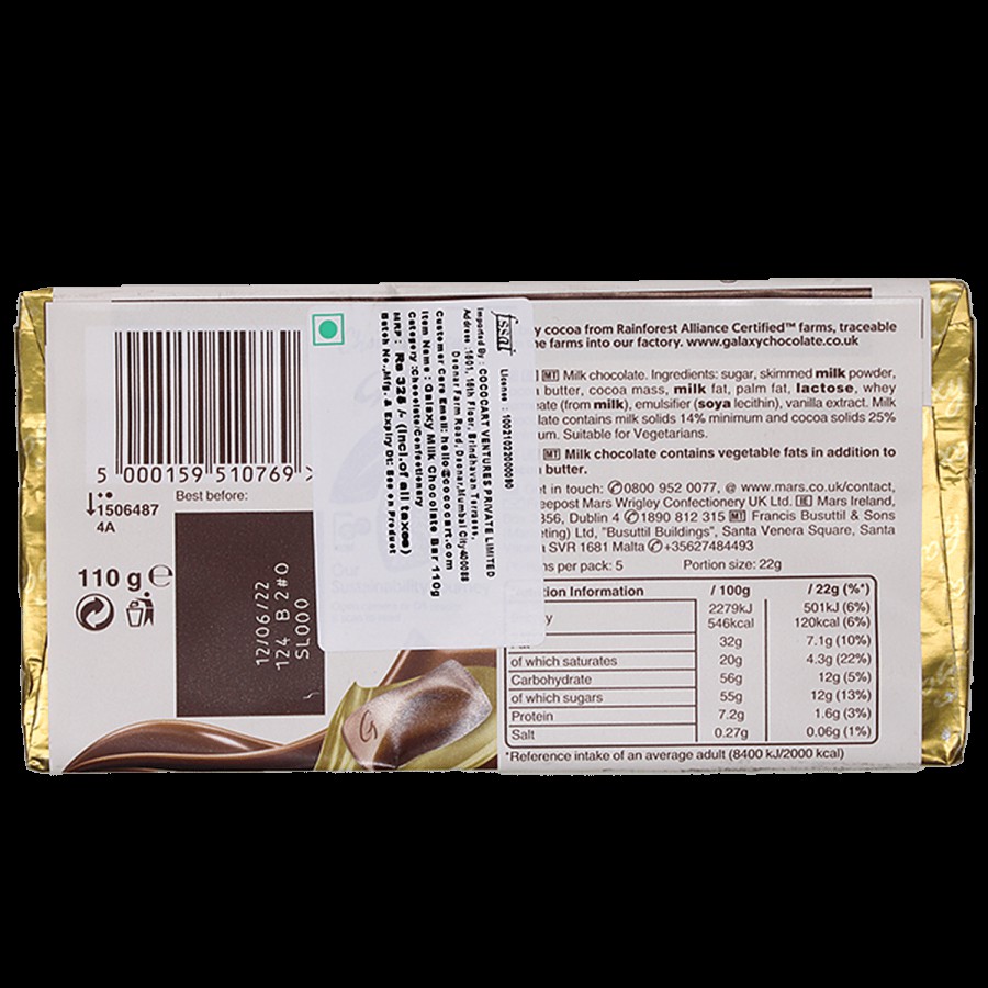 Galaxy Milk Chocolate Bar - Rich & Smooth