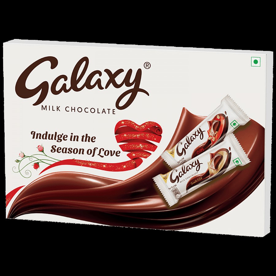 Galaxy Milk Chocolate Bar Valentine Gift Pack - Smooth Milk & Crispy