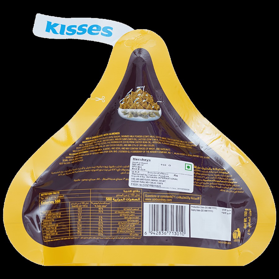 Hershey's Kisses Milk Chocolate With Almond