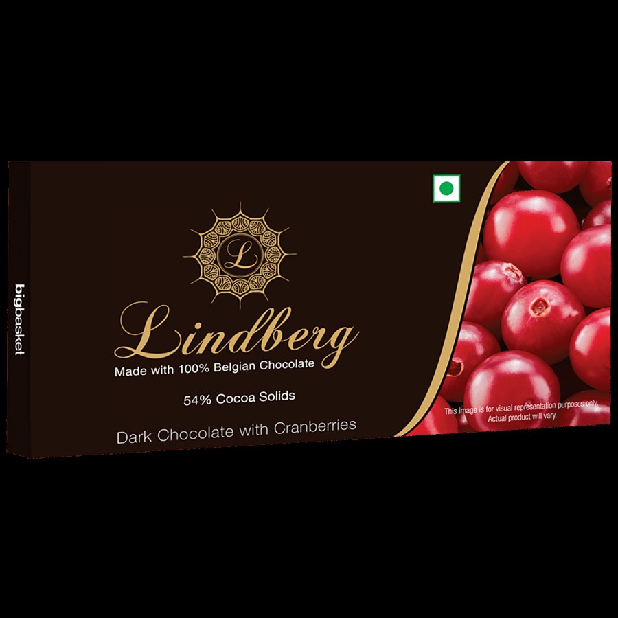 Lindberg 100% Belgian Dark Chocolate - Cranberries