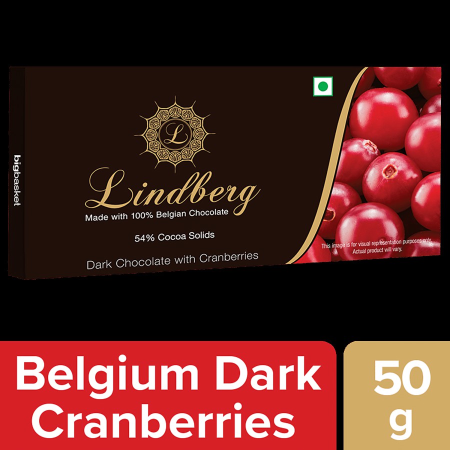 Lindberg 100% Belgian Dark Chocolate - Cranberries