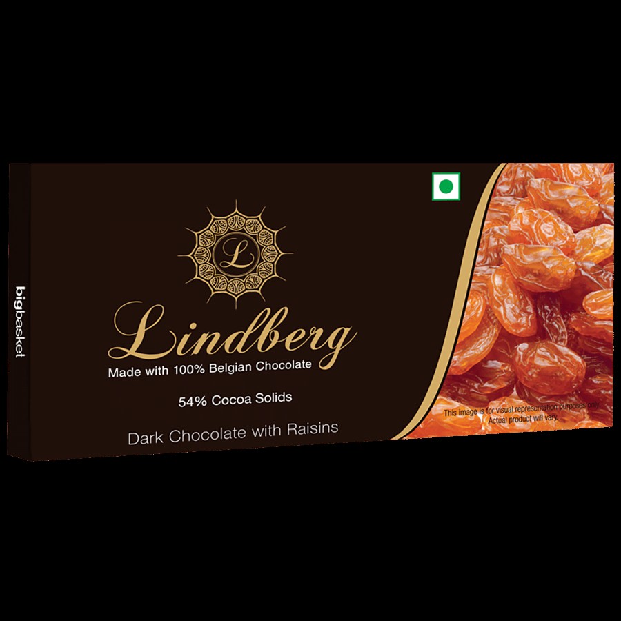 Lindberg 100% Belgian Dark Chocolate - Raisins