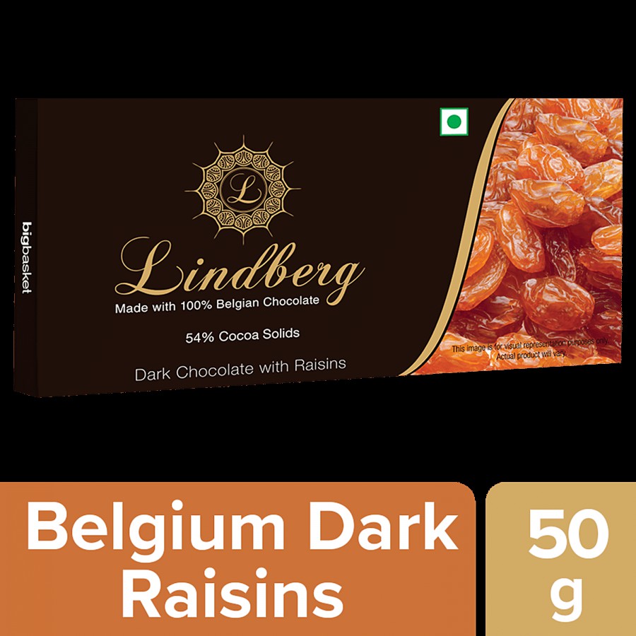 Lindberg 100% Belgian Dark Chocolate - Raisins