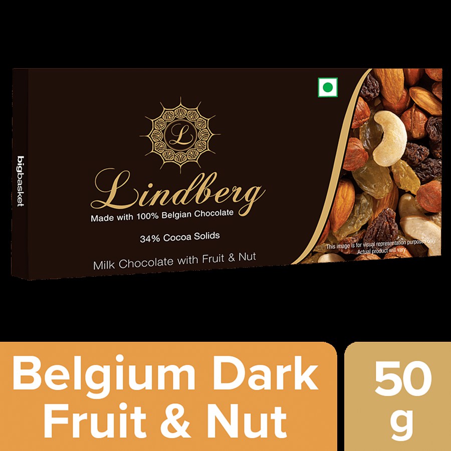 Lindberg 100% Belgian Milk Chocolate - Fruit & Nut